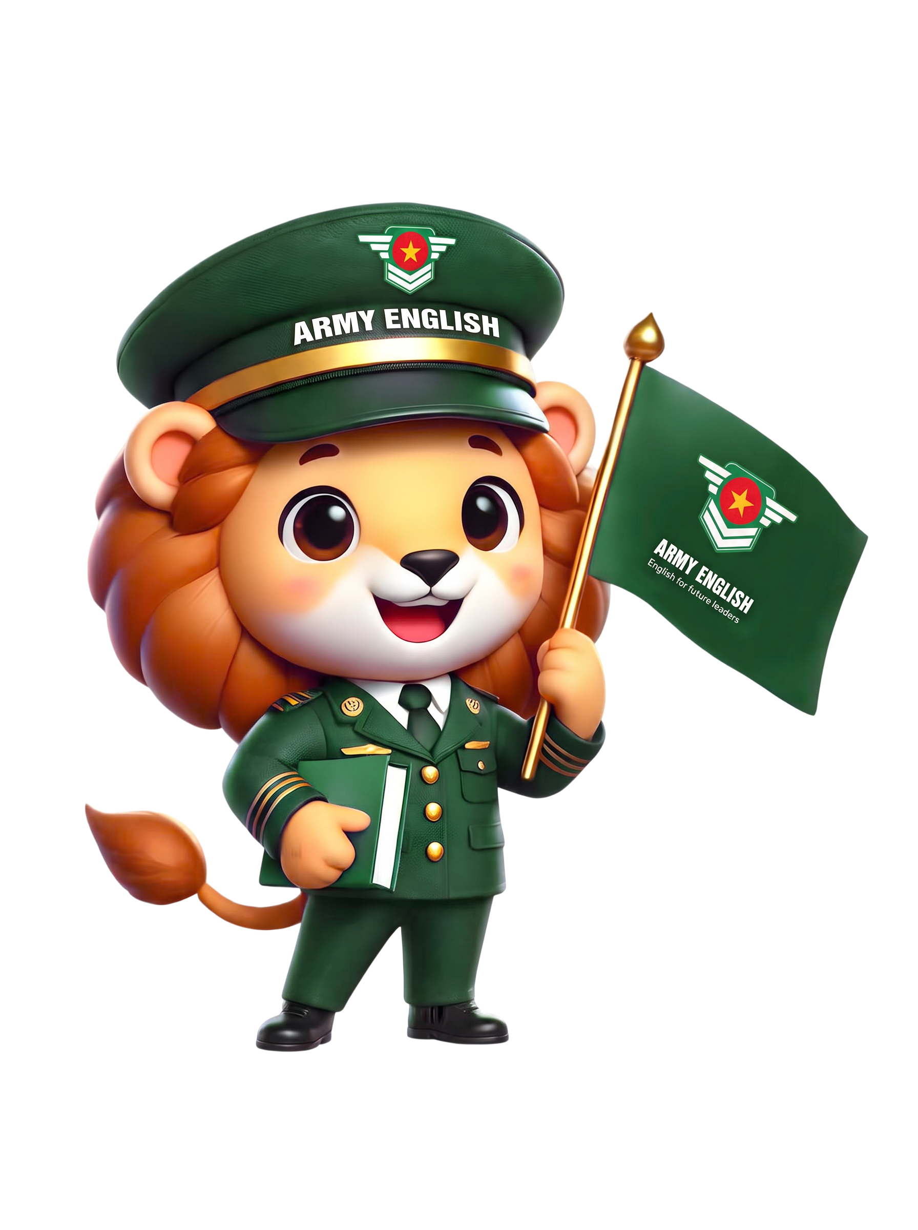 Linh vật sư tử Army English trong trang phục quân nhân